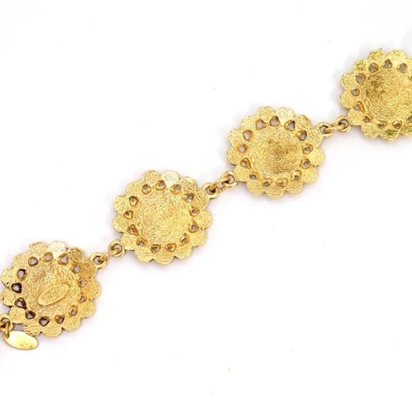 CHANEL Logos 31 Rue Cambon PARIS Coin Bracelet 7.5" Gold Tone Auth w/Box k1139 - Picture 4 of 16